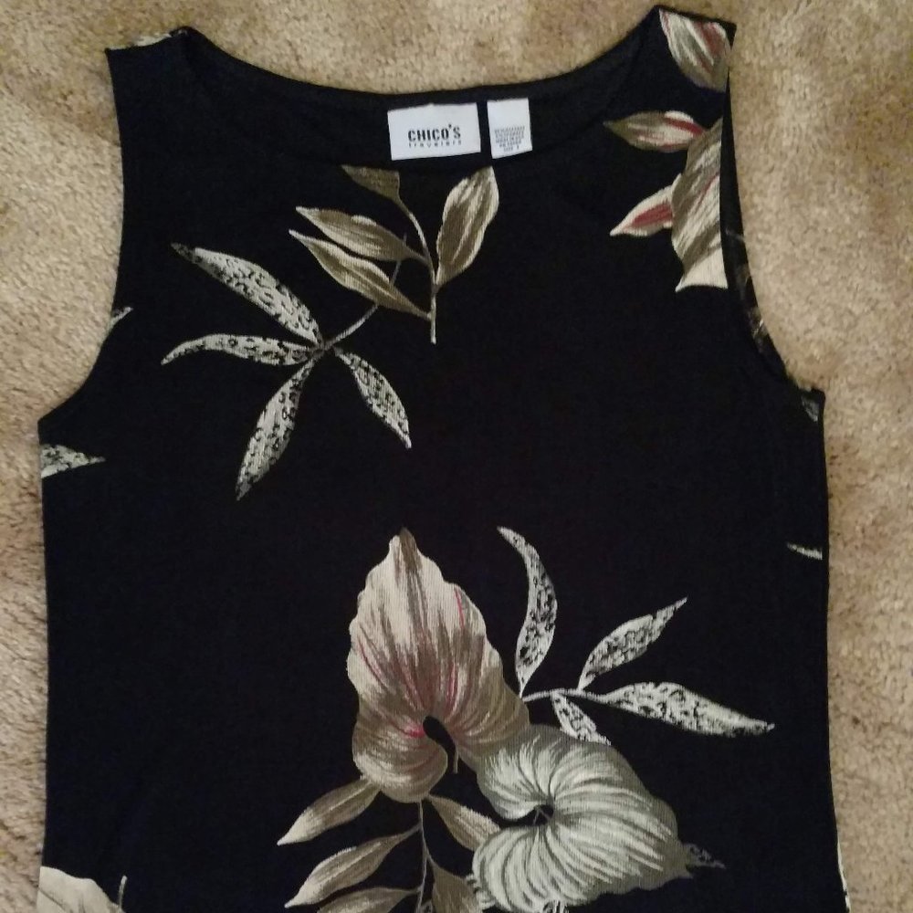 Chico's Travellers tank top with floral print